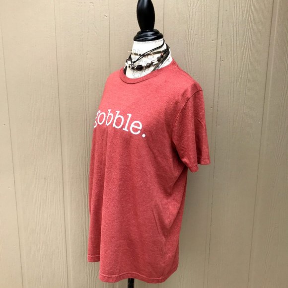 Gobble Thanksgiving Turkey Graphic T-Shirt Fall Holiday Top - Picture 7 of 8